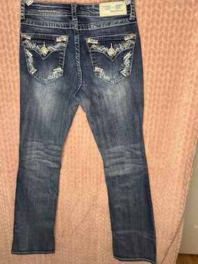 Grace in LA Medium Wash Bootcut Jeans with Embellished Back Pockets